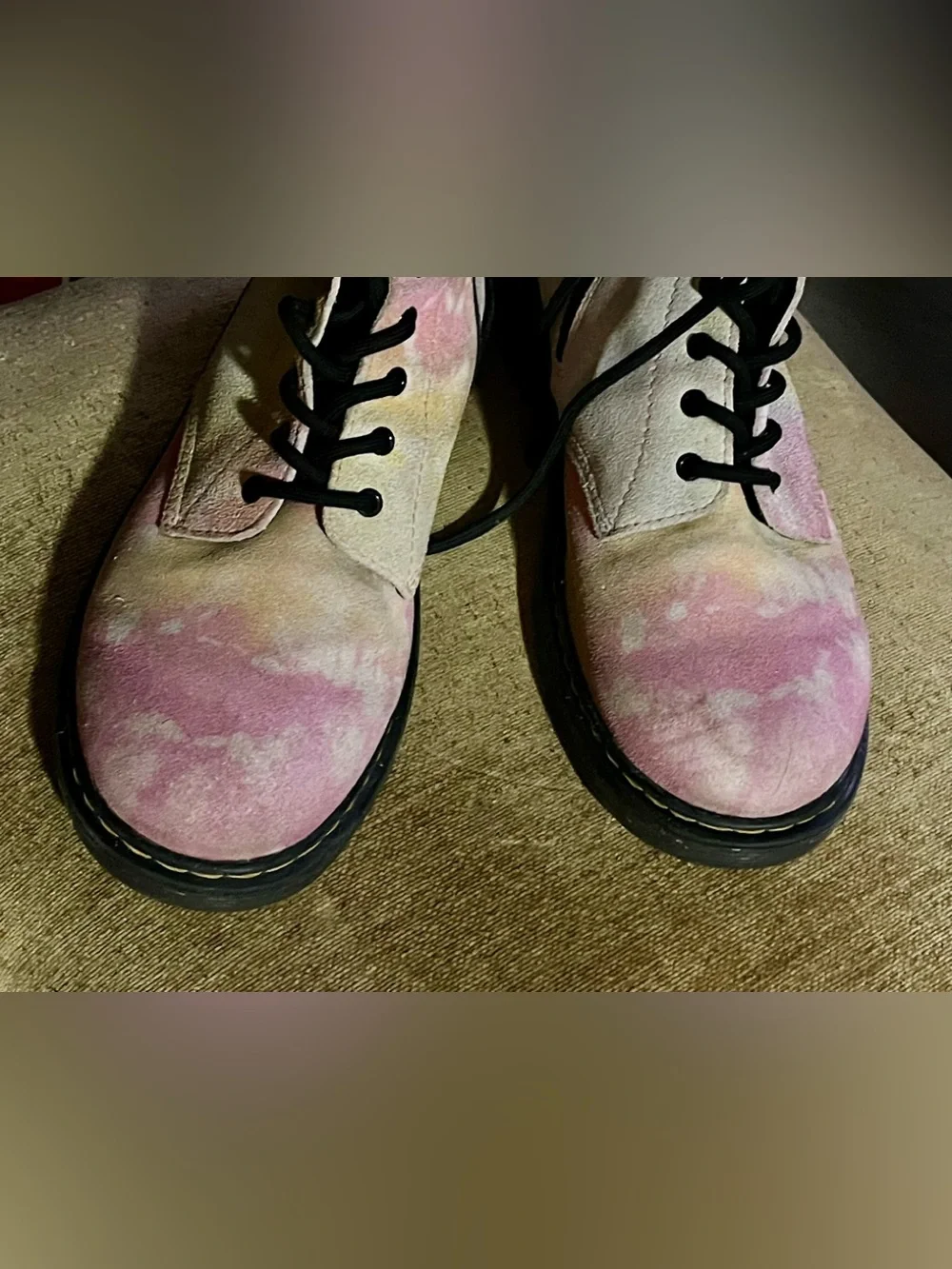 Dr. Martens Pastel Tie-Dye Suede Lace-Up Boots size 37/ US5 EXCELLENT